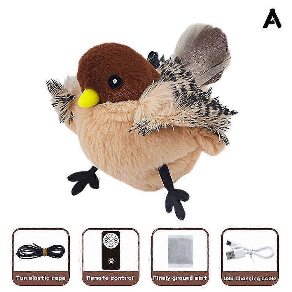 Rechargeable Electric Simulation Bird Cat Toy, Interactive Pet Toy