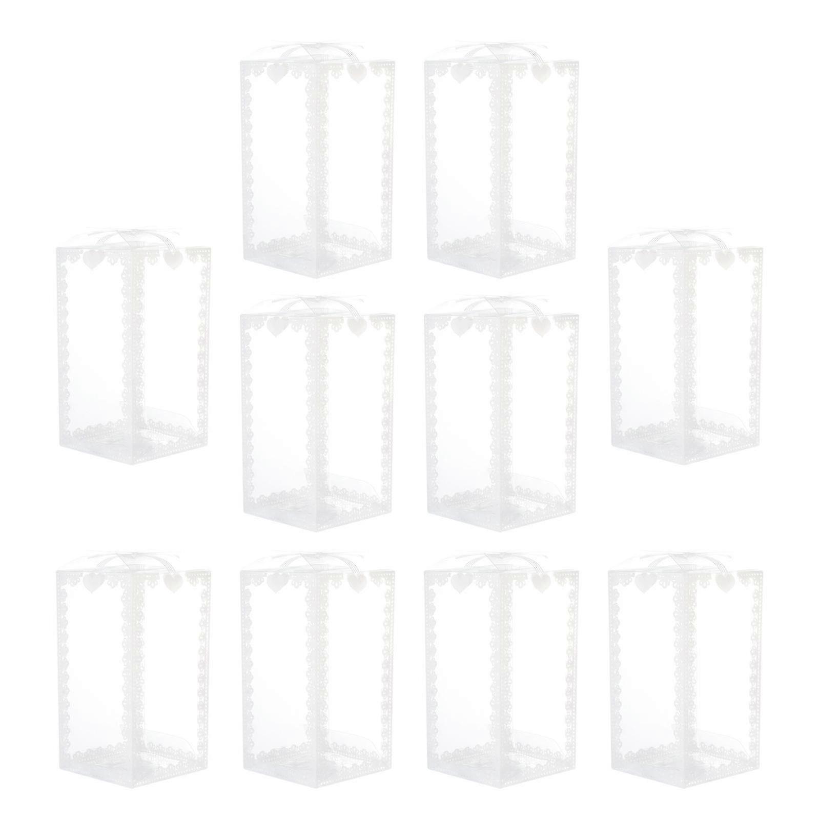 10pcs PVC Transparent Boxes Wedding Candy Packaging Boxes Transparent PVC Boxes