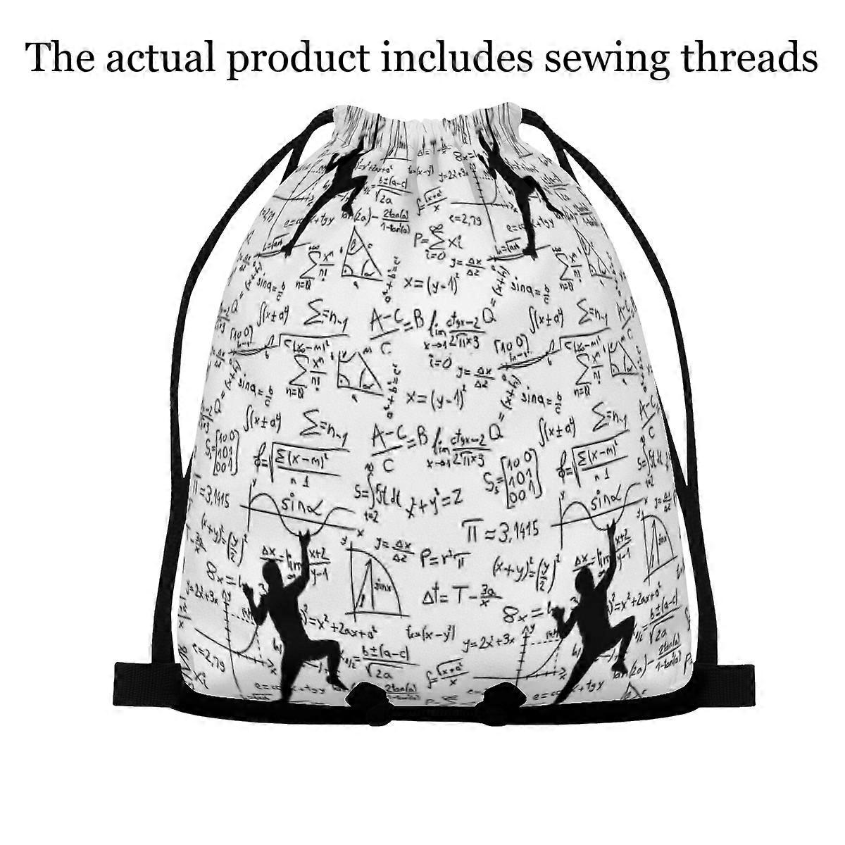 Dynamic Climbing Silhouette Mathpattern Cool Multi Size Double Side Printing Drawstring Backpack - Versatile Quick Acces-Pqasd