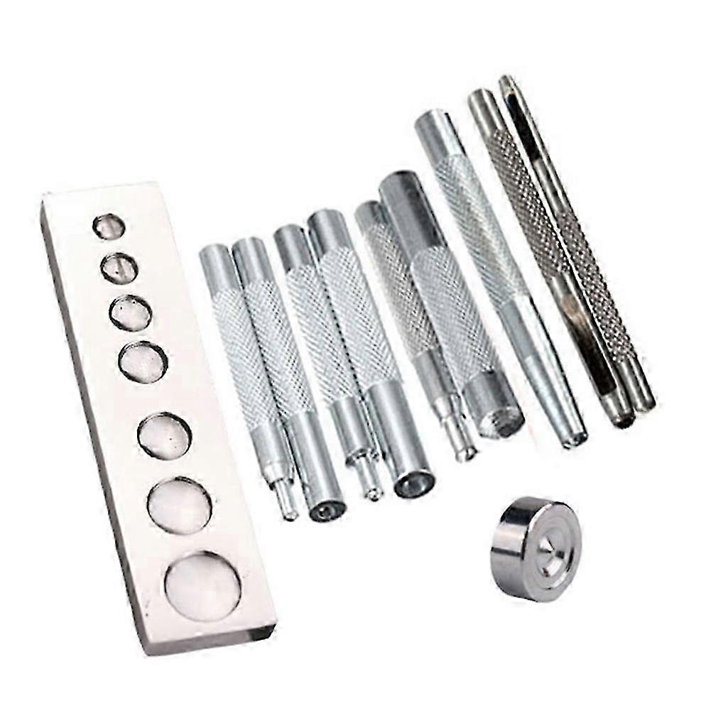 11-Piece Set 633/655/831/201 Rivet Base Snap Button Base Punching Leather Snap Button Set