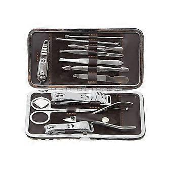 12 in 1 Stainless Steel Manicure Pedicure Set Nail Clippers Kit with Precision Tools and Travel Case