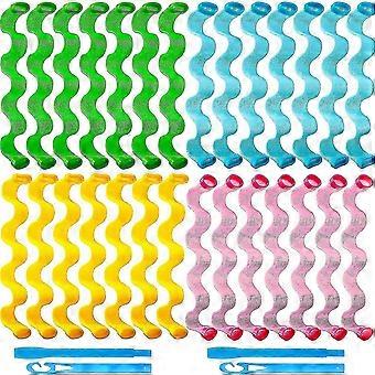 28pcs Hair Curlers, Spiral Hair Curlers For Long Hair, No Heat Curlers, Magic Curls With Styling Hooks