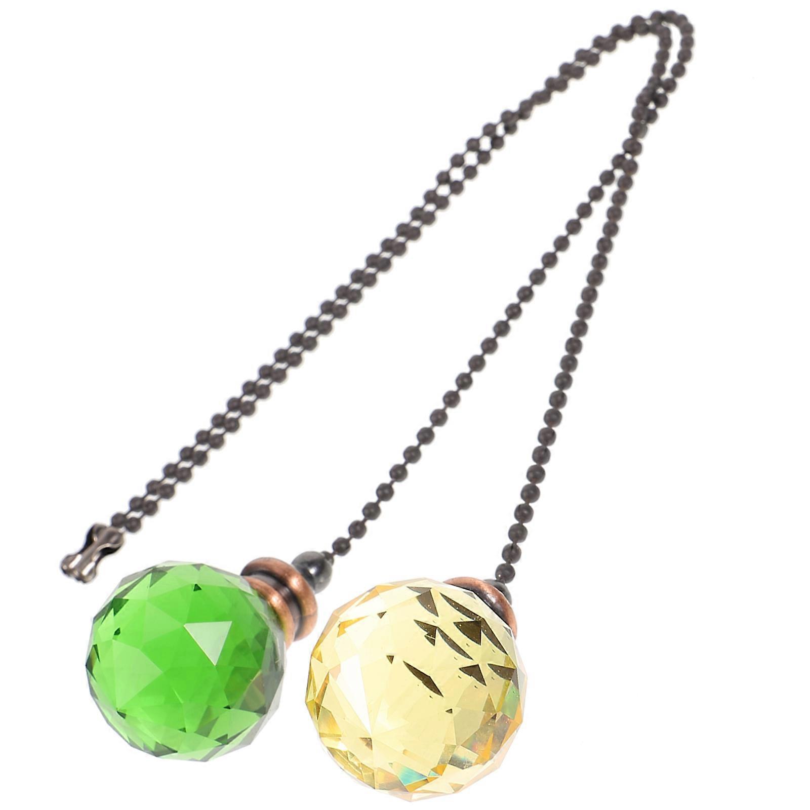 Ceiling Fan Pull Chains with Crystal Pendant for Decor 10Pcs