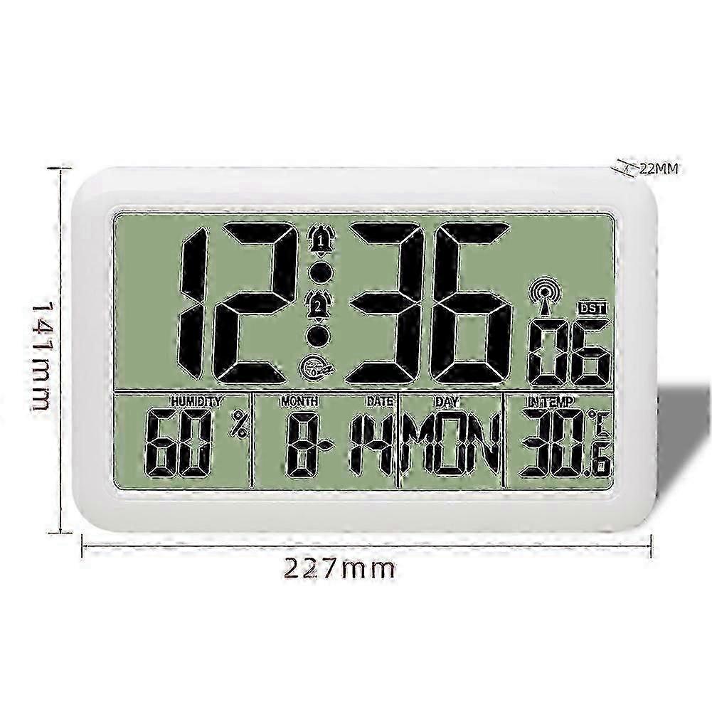 Clock with Indoor Outdoor Temperature Wireless,Precision Sensor,7.5 Inch LCD Display with Backlight,Self-Setting