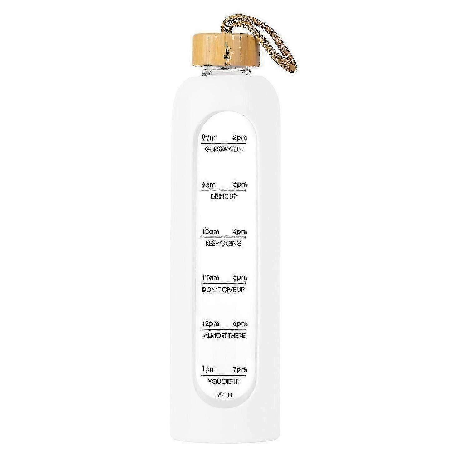 820-900ml Glass Drinking Bottle with Time Marker