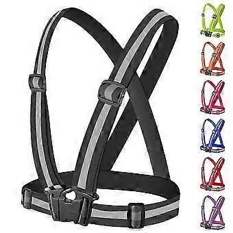 Reflective Adjustable Harness, Elastic with Click-On Buckle, High Visibility Up To 100 Meters for Walking Cycling, Fits Adults & Children 3+, 4 Pack,x