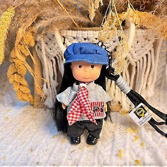 Doll Keychain for Backpack with Knitted Hat Cute Charm for School Office Decor