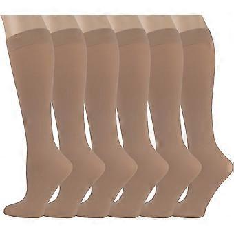 6 Paar Pack Damen dehnbare Spandex-Hosensocken blickdicht kniehoch