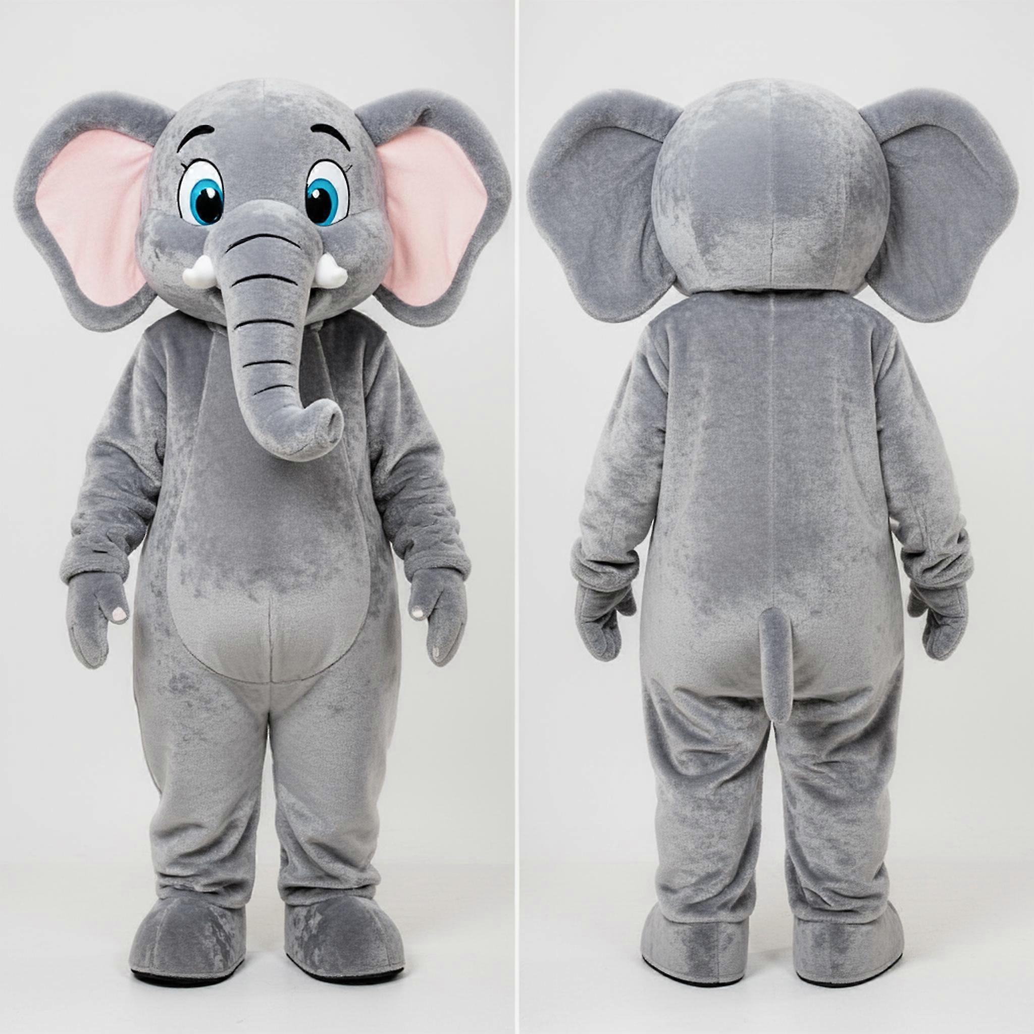 MASTICOT Silver Plush Cartoon Elephant Mascot