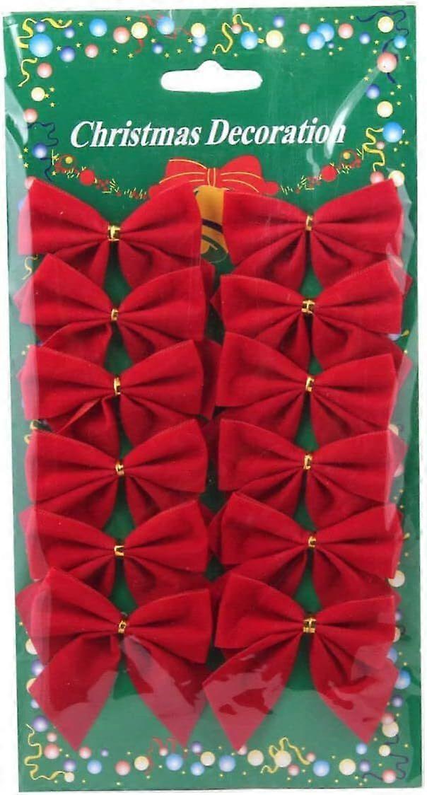 Christmas Tree Bow Ornament - 12pcs