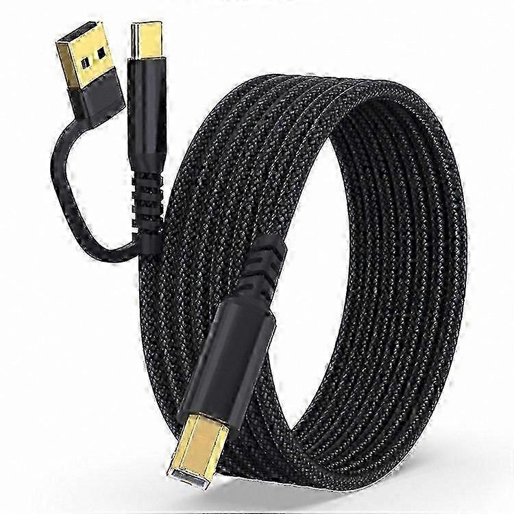 USB-C to USB-B 3m Braided Cable