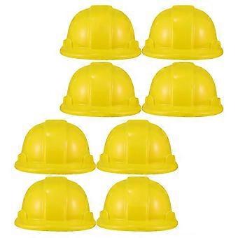 yellow Construction Safety Toy for Kids Playing 8Pcs Plastic HatsJJ