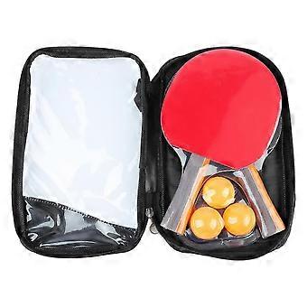 table Tennis Paddle Set Long Sweat Absorbing Handle Table Tennis Bats with 3 Balls for BeginnersJJ