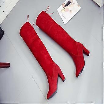 European and American Over-the-Knee High-Heeled Women's Boots, Large Size, Available In Sizes 42-43.