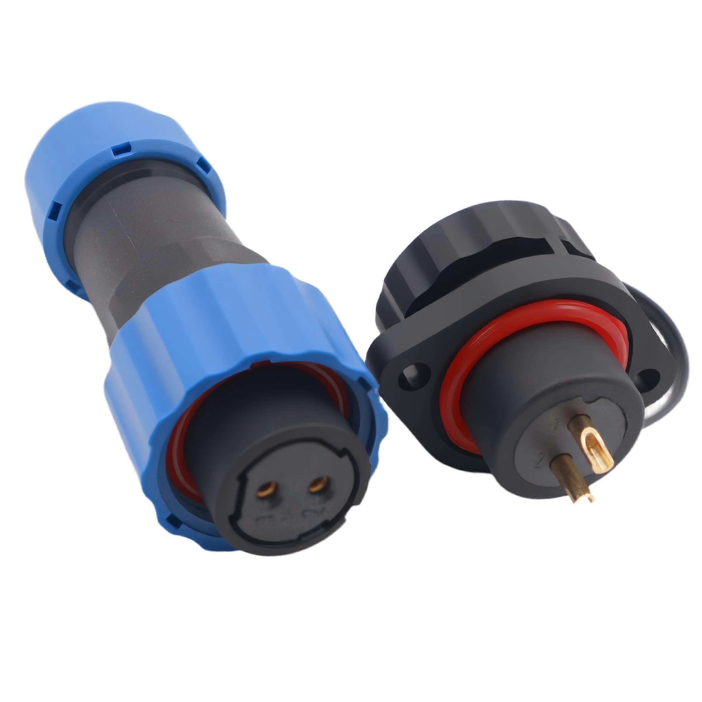 SP17 2 Pin Waterproof Circular Connector Plug and Socket IP68 Panel Mount Electrical Coupling