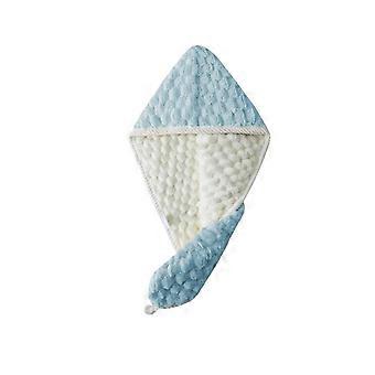 Quick Dry Microfiber Hair Drying Towel Wrap for Women, Soft Coral Velvet Hood with Fast Absorption (White Star)