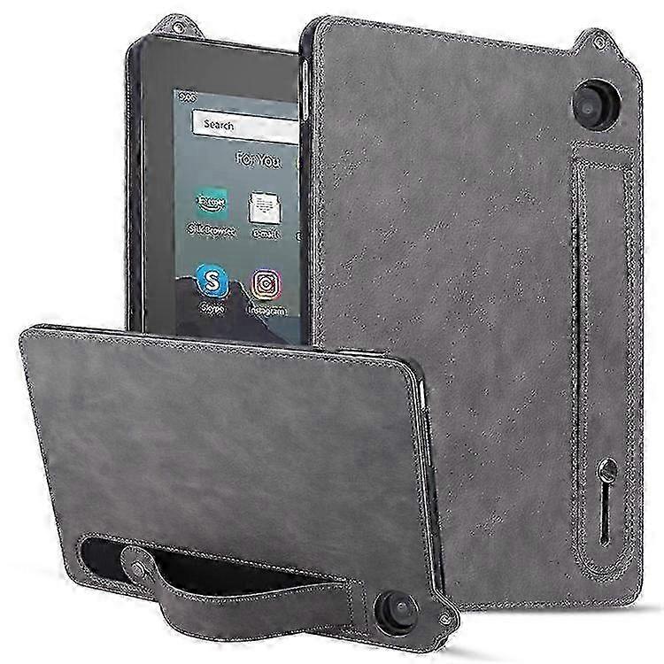 Hand Strap Kickstand Leather Tablet Cover