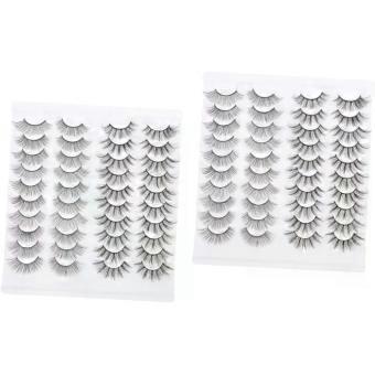 40pairs Realistic False Eyelashes for Girls Natural Makeup Lashes Wispy Eyelashes for Everyday Use