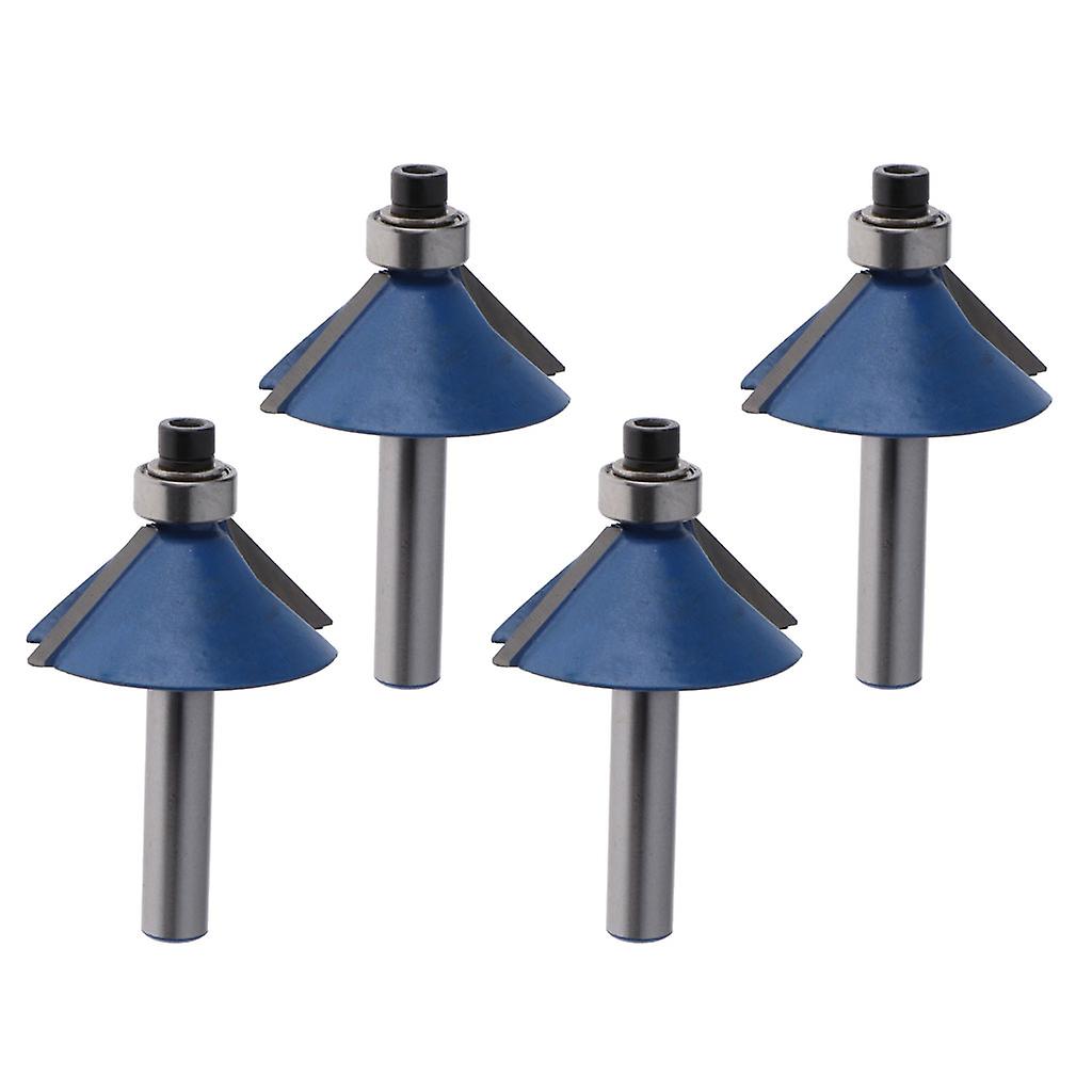 4Pcs 45 Degree Chamfer Edge Forming Router Bit - 1/4" Shank