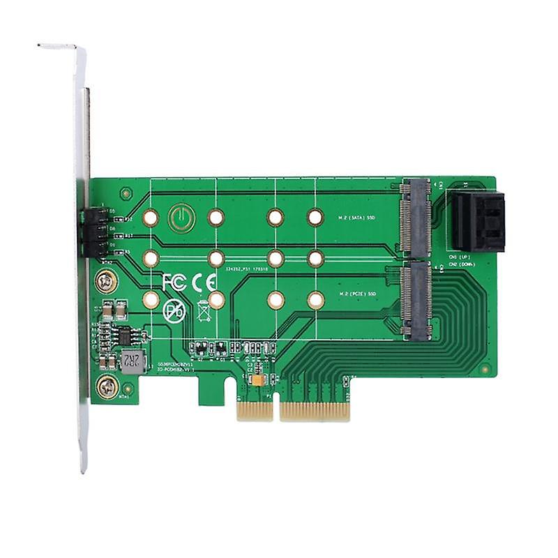 PCIe x 4 to NGFF(PCIe) NVMe SSD and SATA to 2 x NGFF(SATA) Adapter Card M Key/B Key Adapter Card