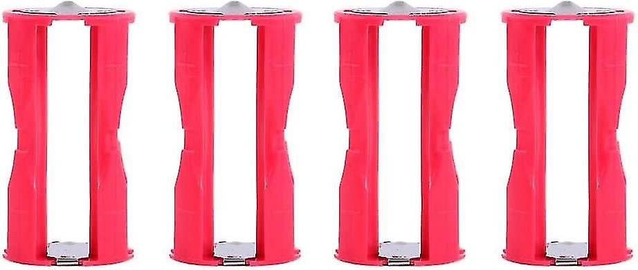 Portable 4 Pcs 4 Aaa To C Size Parallel Battery Converter, Red