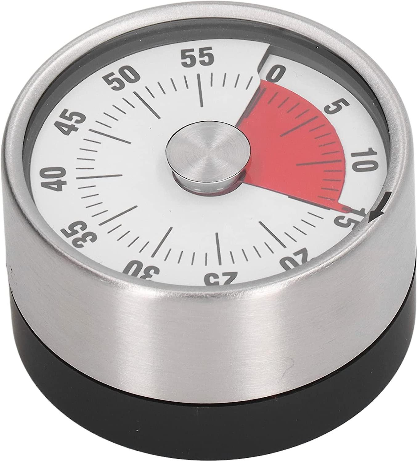 Mechanical Timer, Magnetic Timer, 60 Minute Countdown Timer with Sound Alarm and Stainless Steel Frame for Kitchen