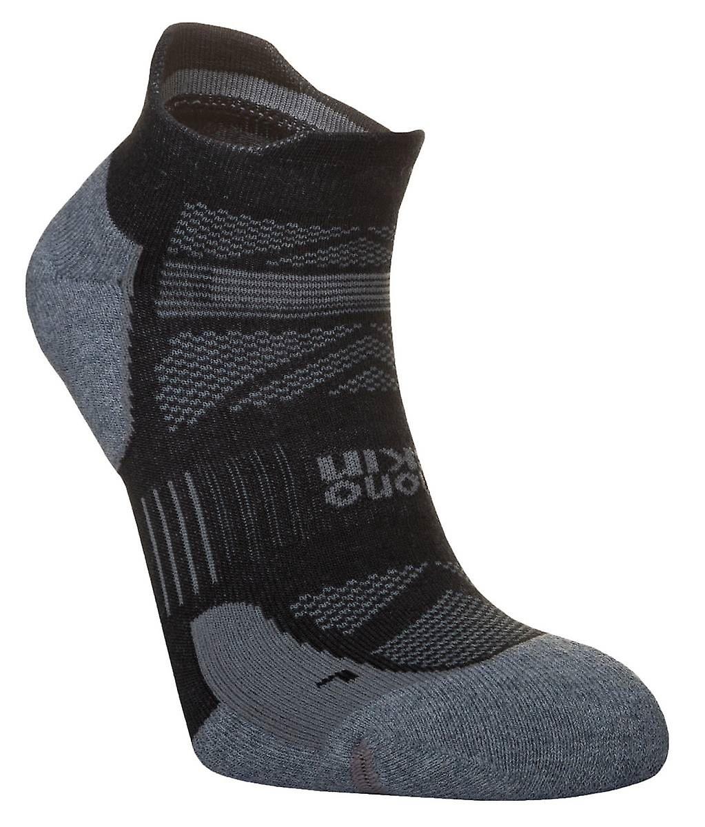 Hilly Supreme Socklet Med Socks - Black/Grey Marl