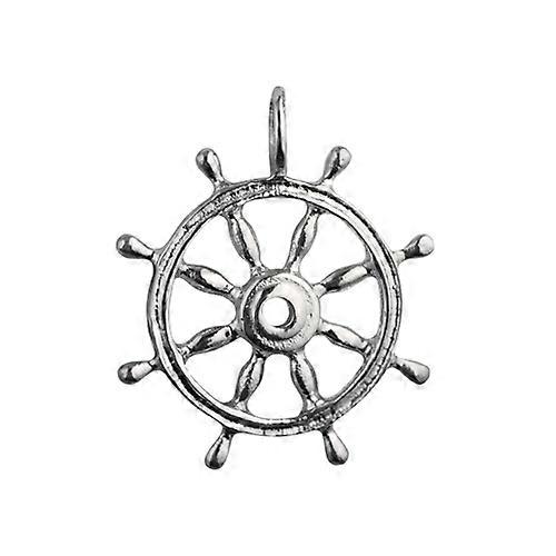 Silver 28mm solid Ships Wheel Pendant or Charm