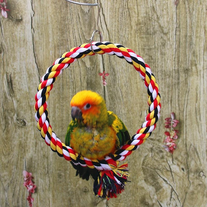 Pet Bird e-resistant Cotton Rope Swing Ring Toy