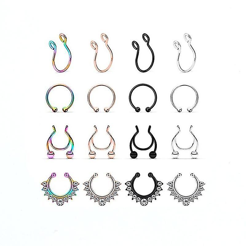 Smíšené barvy Septum Piercing Chirurgická ocel Falešný piercing do nosu Piercing rtů