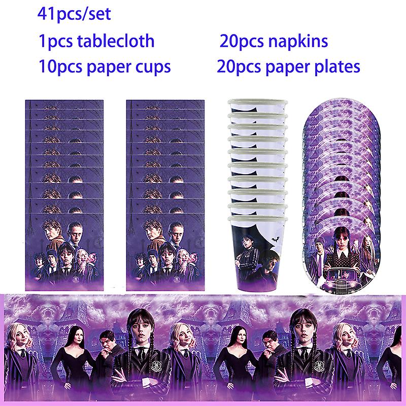 끔찍한 영화 수요일 아담스 생일 파티 장식 수요일 배너 풍선 배경 베이비 샤워 파티 용품