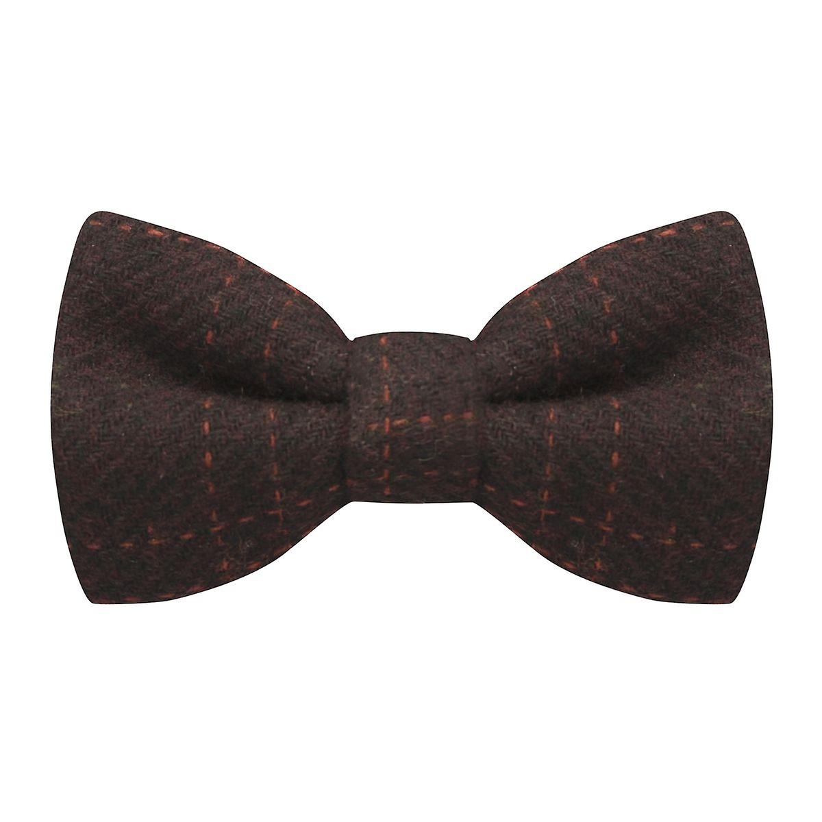 Heritage Check Wine Bow Tie