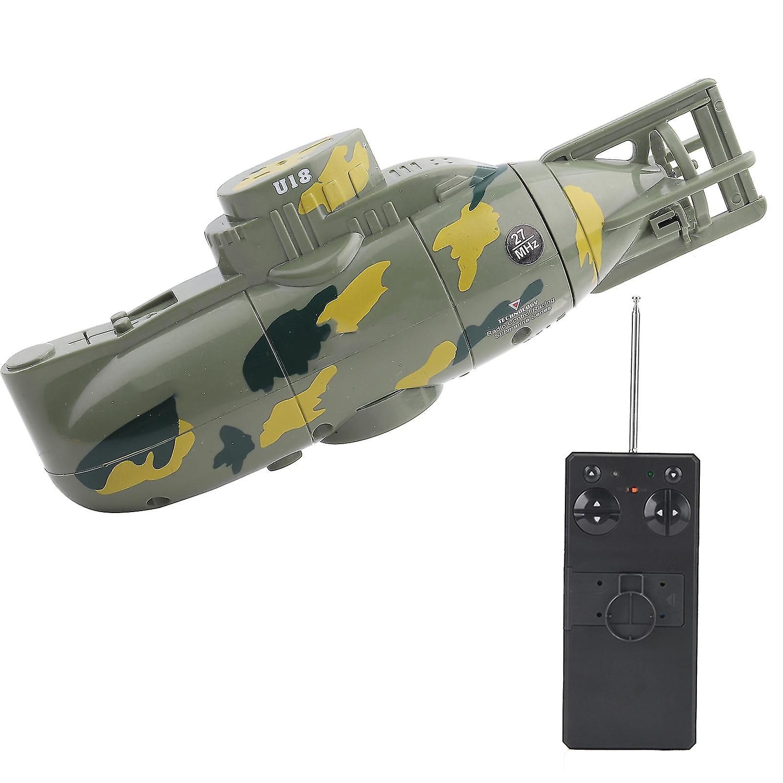 Mini Simulation Military Remote Control 6 Channel Submarine Toy Model (green)