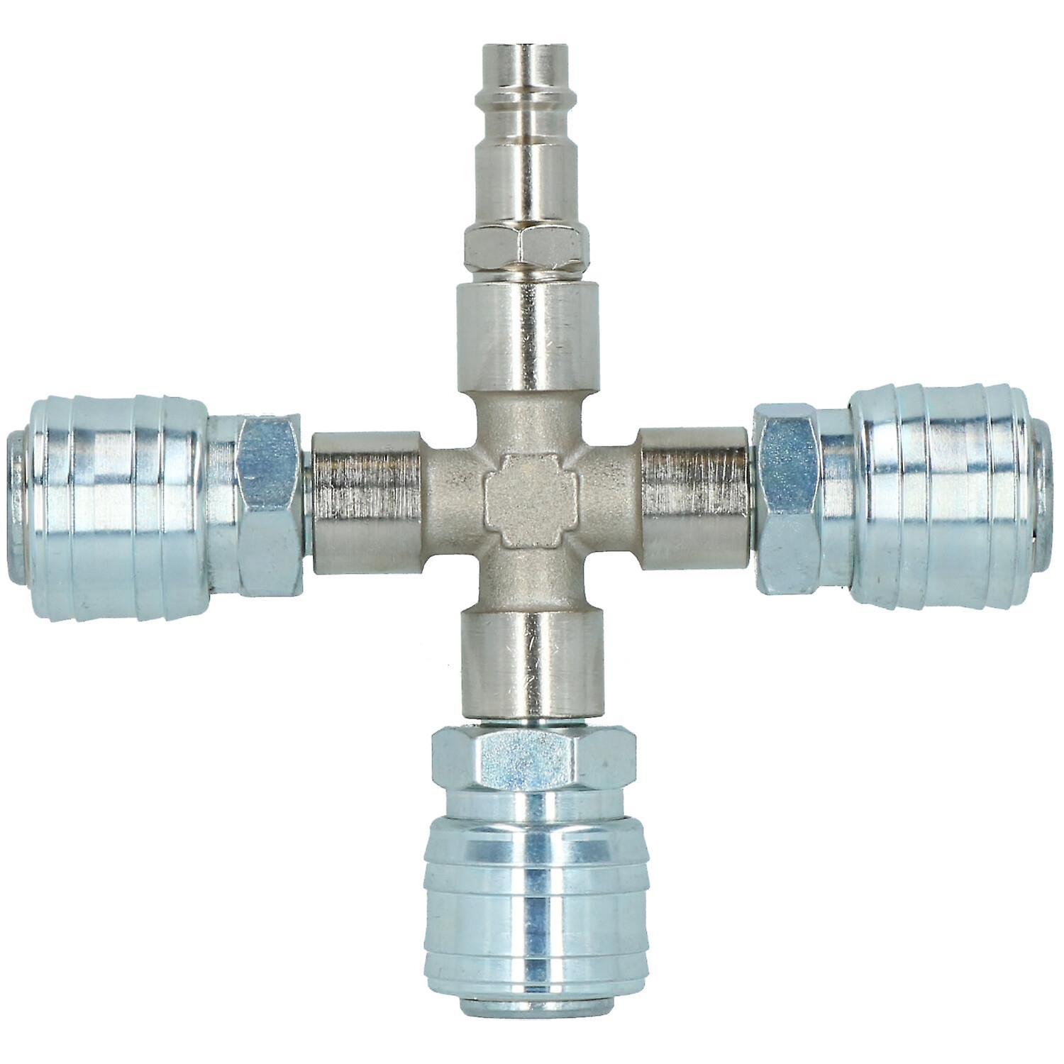 Airline T Piece Cross Type 4 Way EURO Quick Release Fittings for Compressors