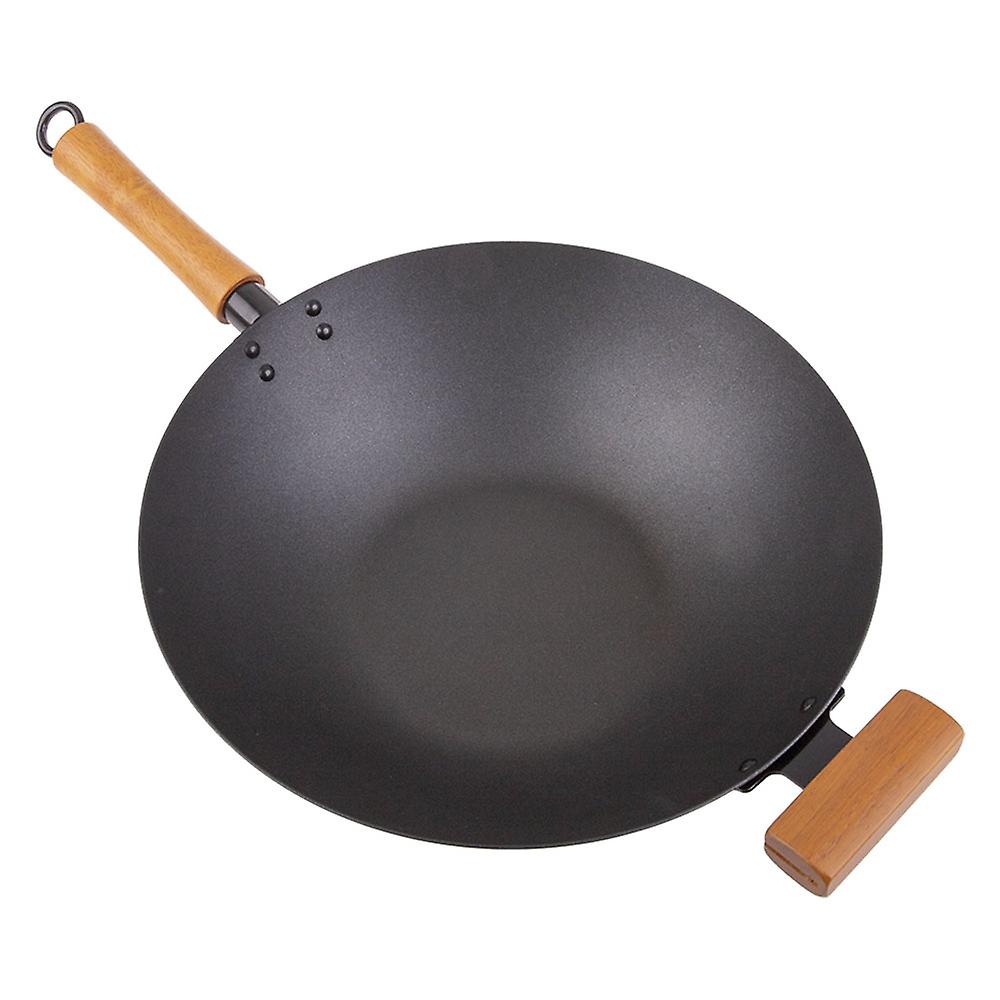 D.Line Non-Stick Excalibur Wok Heavy Gauge Steel Body With Wood Handles 36cm