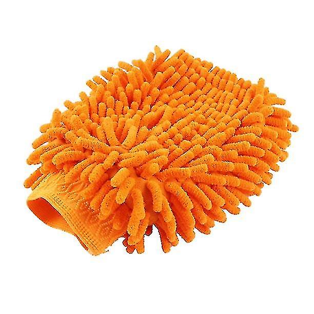 Household Cleaning Tool, Wipe The Floor, Kitchen, Auto Cleaning Tool Orange Microfiber Chenille Mitt Glove