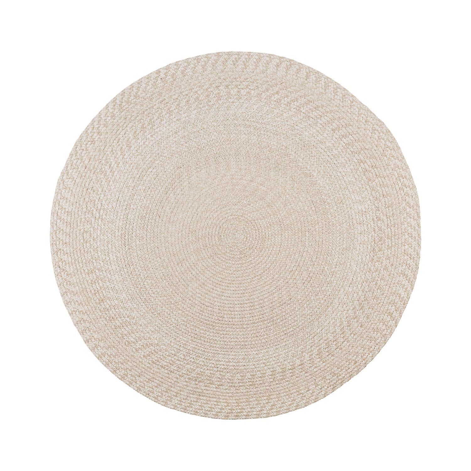 Sand and round plastic carpet 100% recycled Ø 120 cm