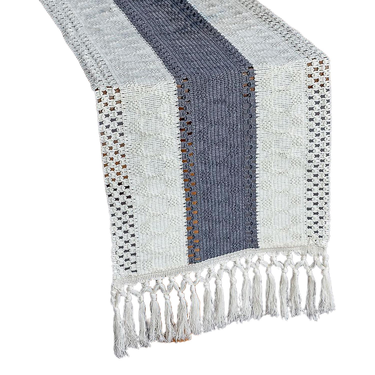 Table Runner with Tassels Boho Style Hollow Design Table Cloth for Weddings Parties Rustic Farmhouse