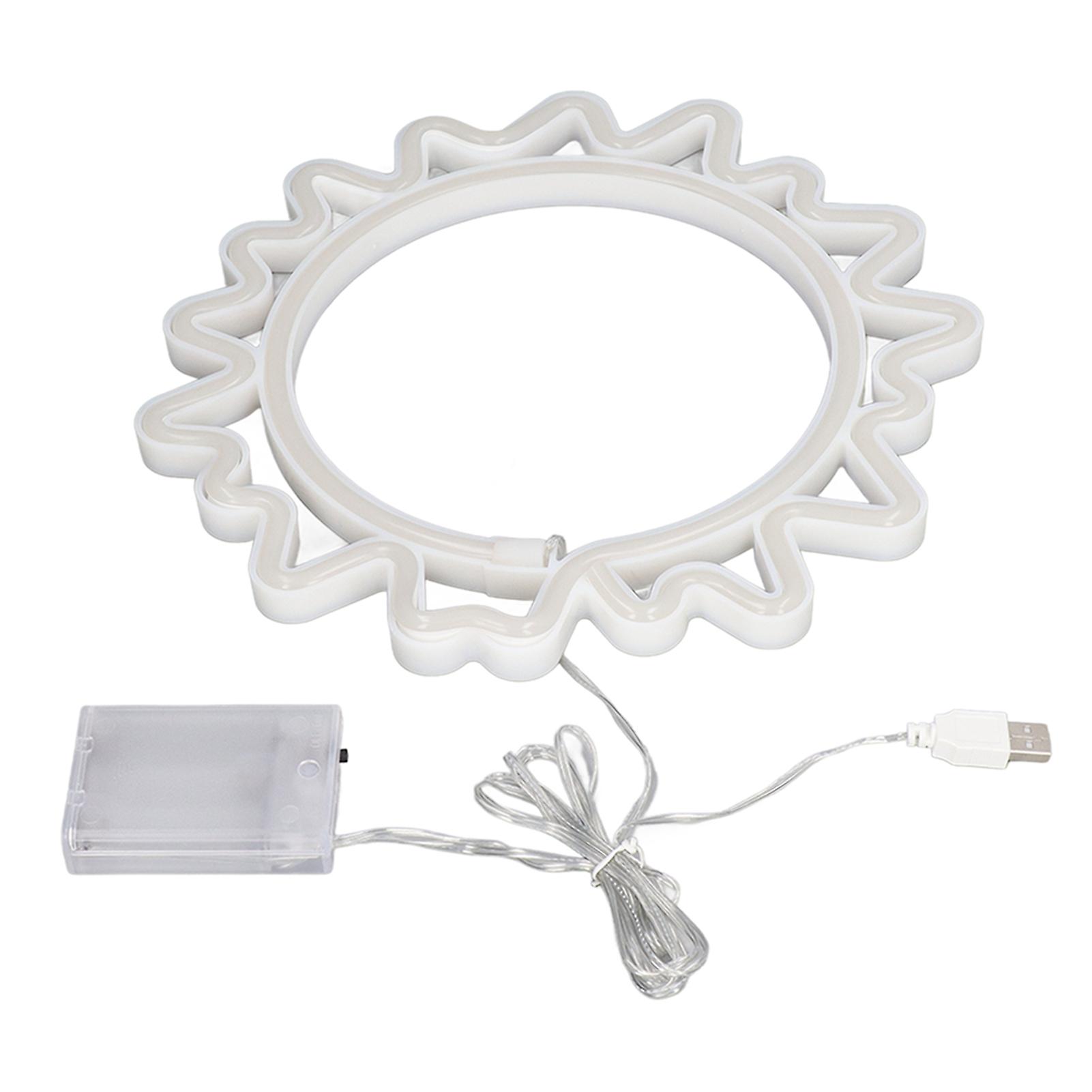 GPB Sun Neon Light Sign USB Rechargeable Battery Operated LED Neon Sunflower Wall Decoration Light for Home Bar Christmas