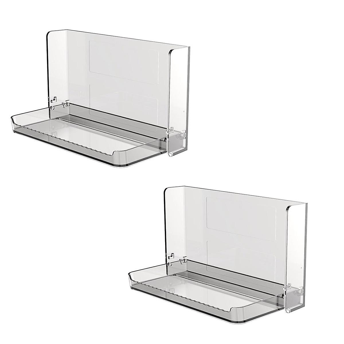 Small Floating Shelf for Wall, Foldable Bathroom Shelf Wall Mount, Bedside Shelf for Phone, Remote