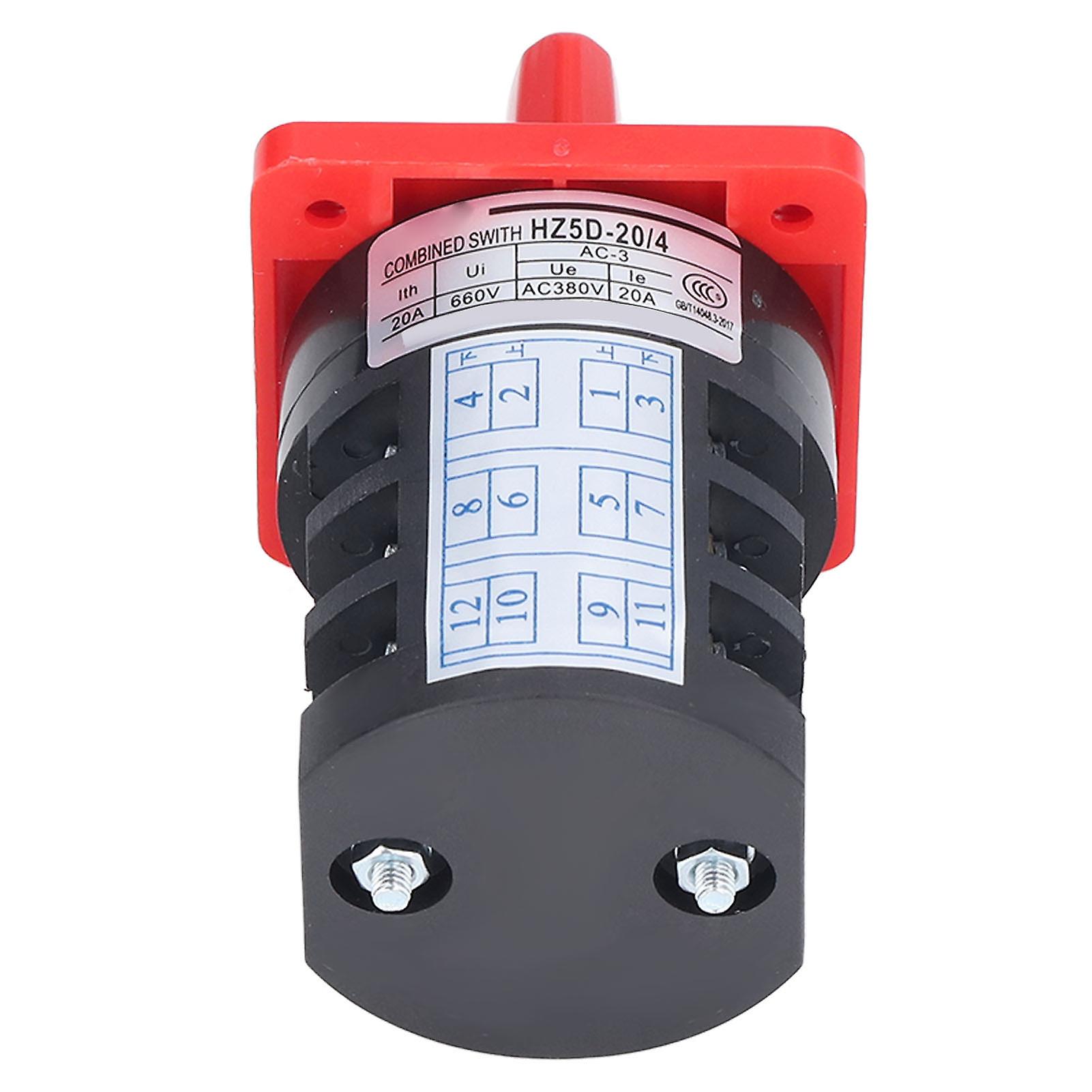 BERM Changeover Switch Rotary Knob 3 Pole 3 Position Accessory for Power Control AC 380V