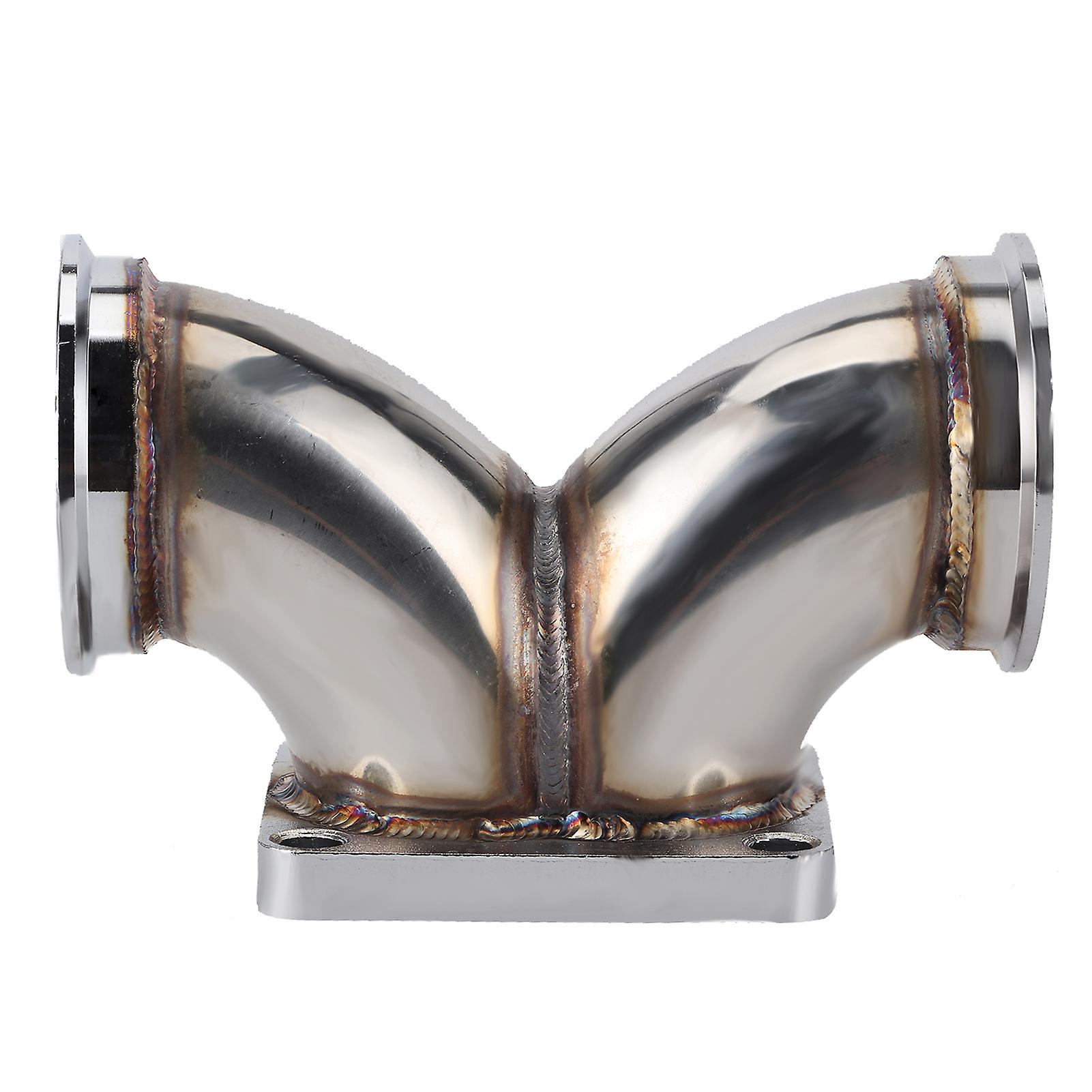 Stainless Steel Exhaust Pipe Adapter T4 Flange to 2.5in Connecter for Most V6 V8 T4 Turbocharger