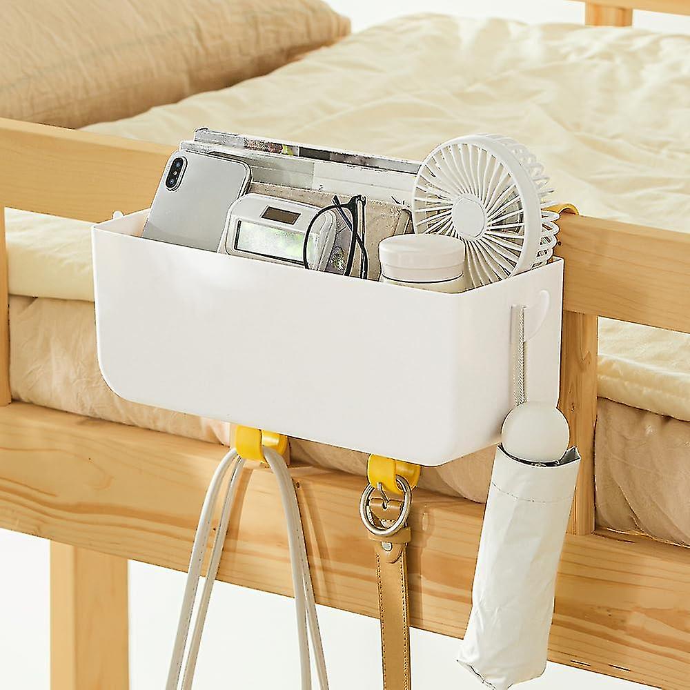 Bedside Hanging Storage Basket With Hooks Multi-function Organizer Caddy Remote Holder