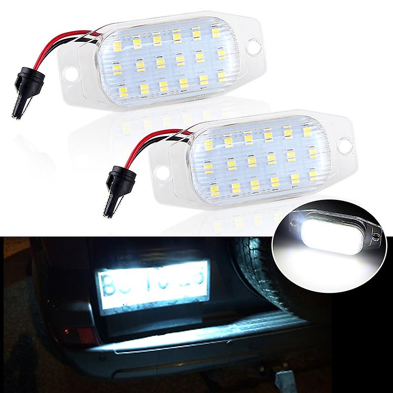 2 قطع لتويوتا لاند كروزر برادو 2010 2011 2012 2013 2014 2015 2016 أبيض أدى لوحة ترخيص ضوء رقم لوحة مصباح