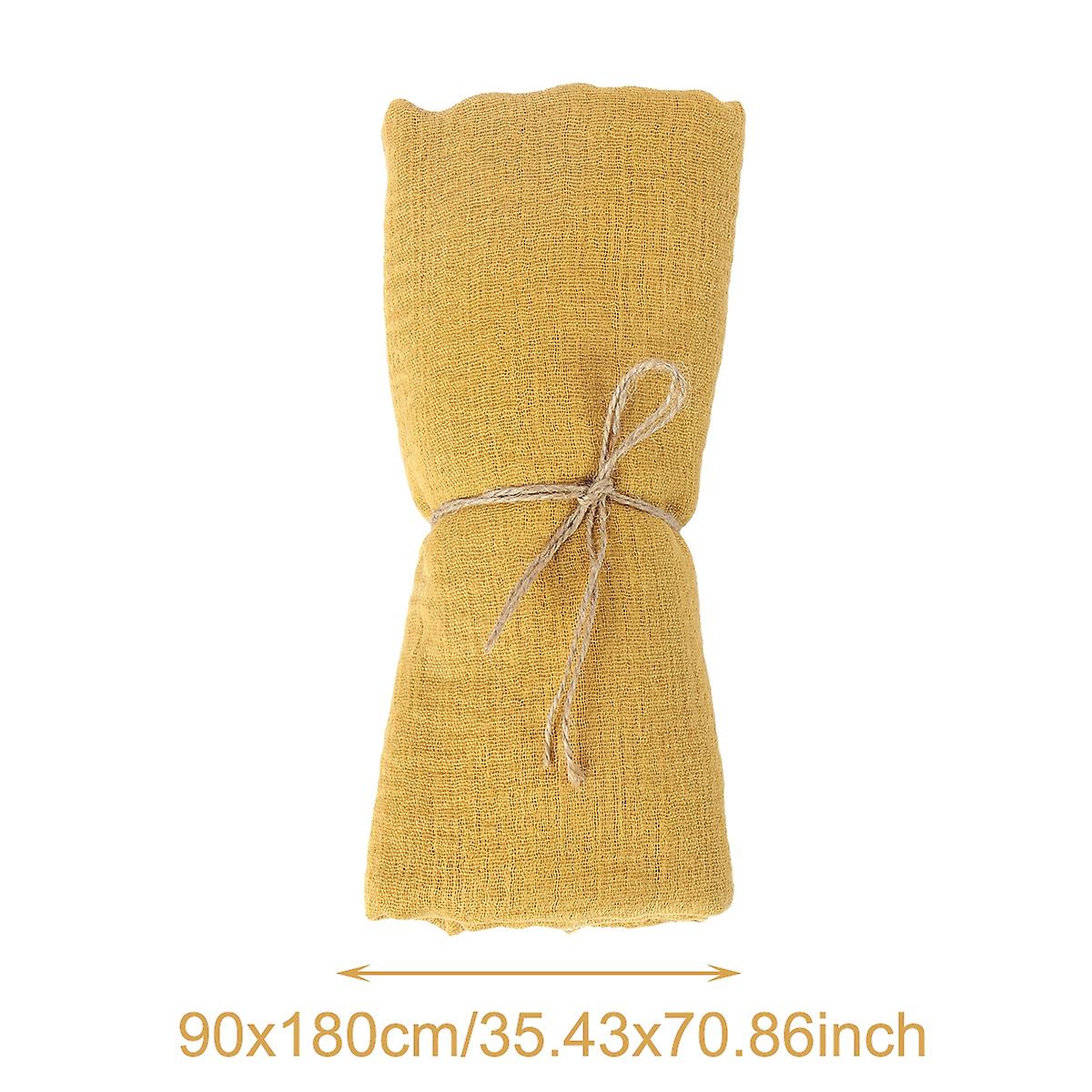 90*180cm Raw Edge Fringed Voile Table Runner Rustic Wedding Party Birthday Decoration For Boho Vintage Home Table Setting Decor