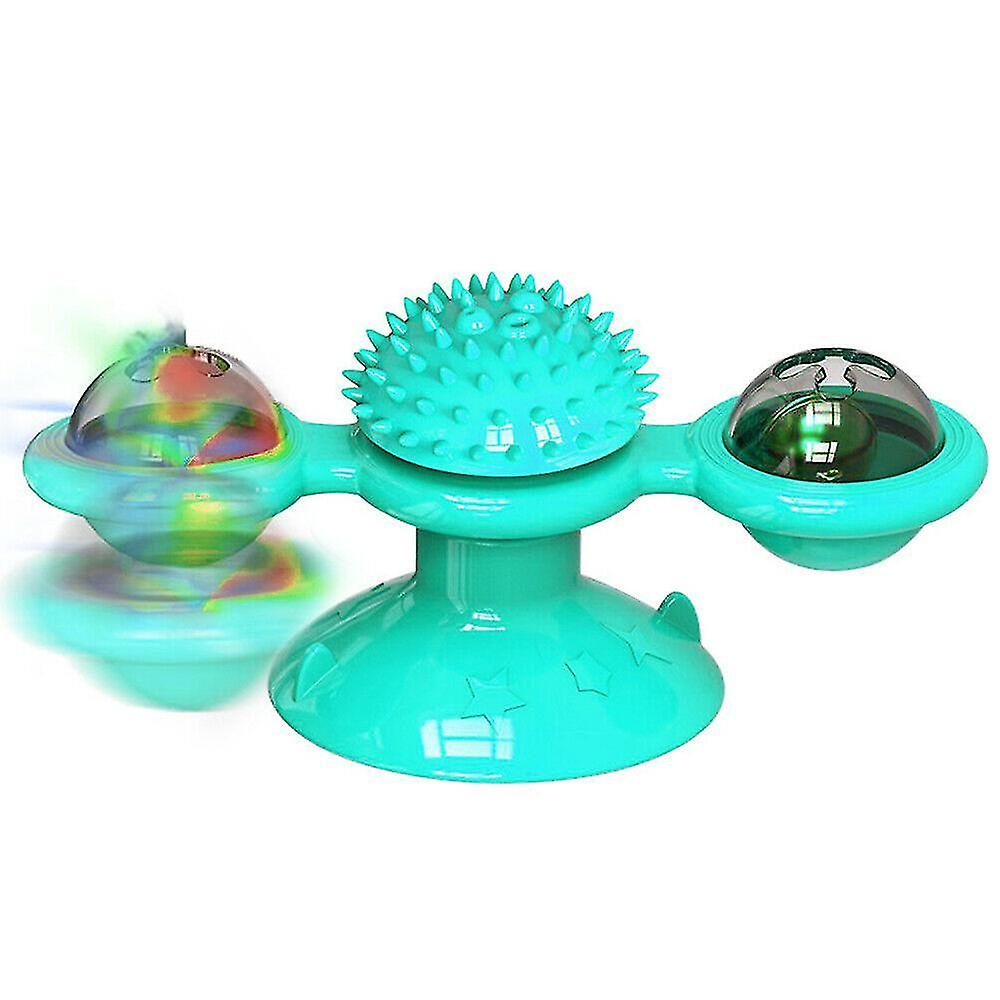 猫のための青いインタラクティブな風車のおもちゃ、パズル旋回ターンテーブルトレーニングおもちゃAz2223