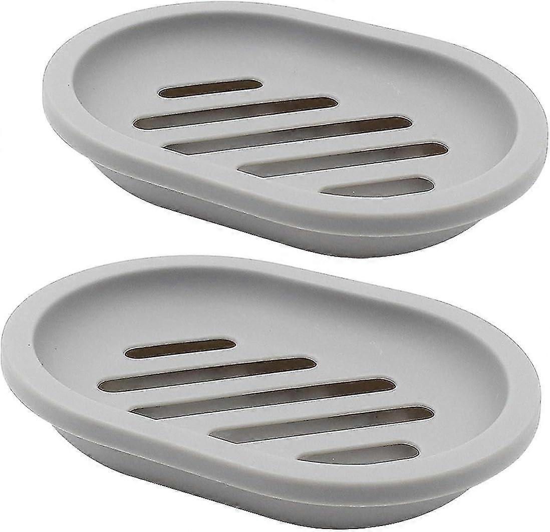 Soap Dish With Drain - 2-pack, Grey [jkw]