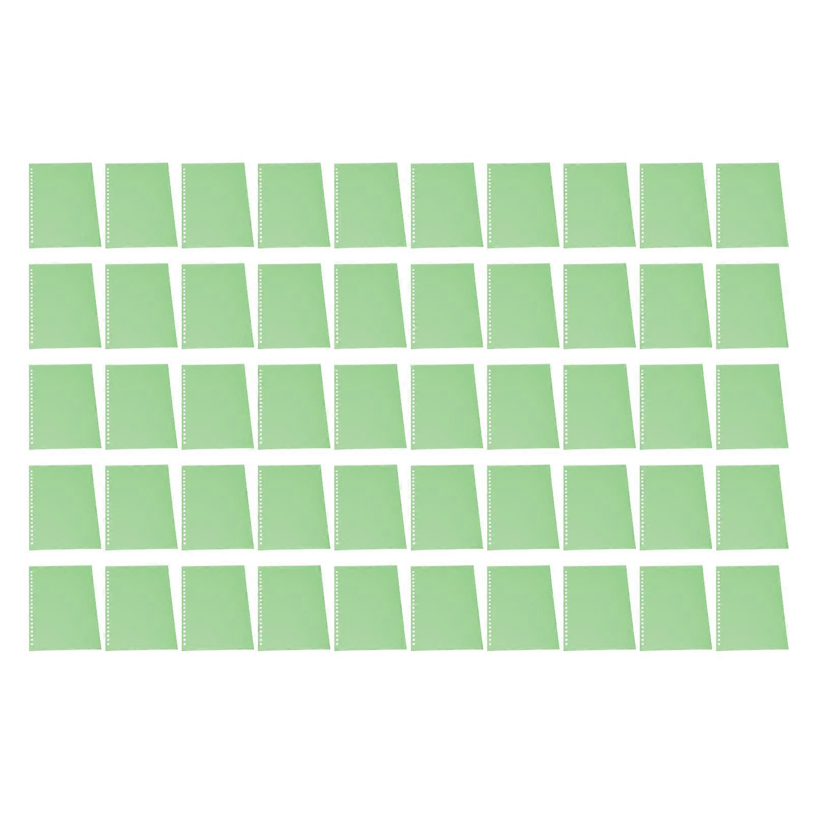 50Pcs Sheet Protector Paper Binding Cover Matte A5 20 Holes PP Plastic for Presentation Green