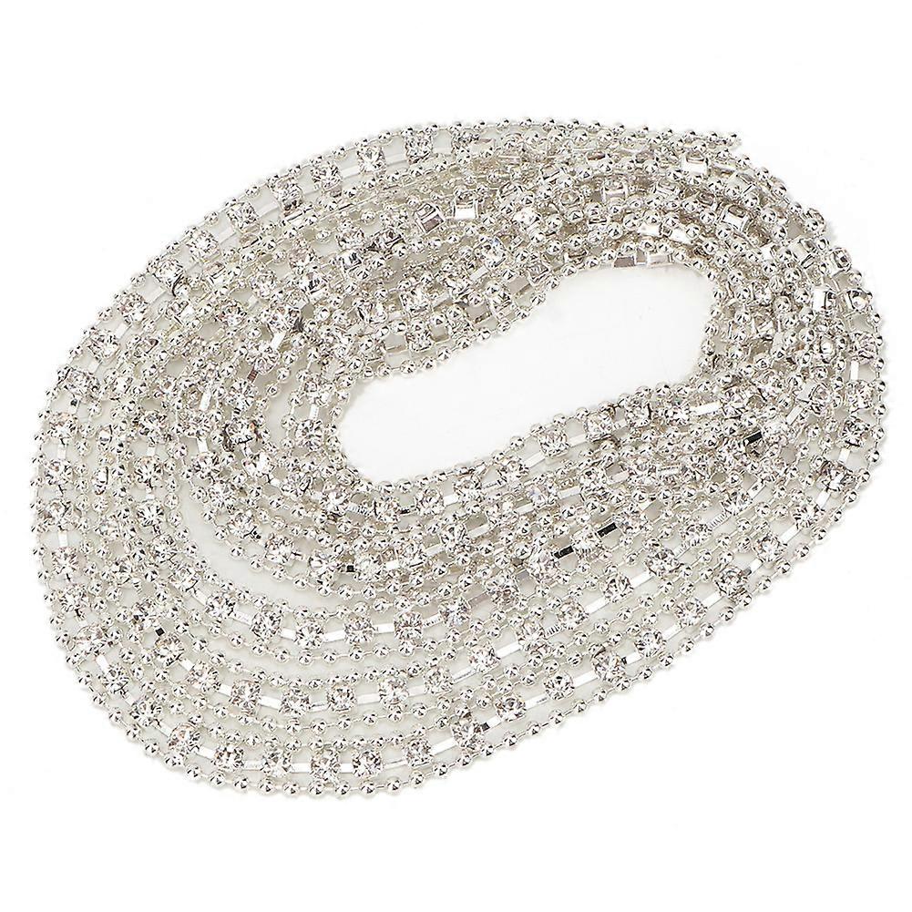 DIY الراتنج الماس كريستال أحجار الراين سلسلة تقليم الشريط الفرقة لصنع المجوهرات (الفضة)