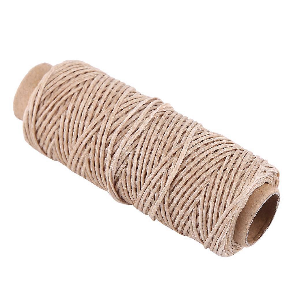 Flat Sewing Leather Waxed Waxing Thread Cord Leathering Craft(Khaki)